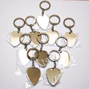 DIY Laser Engraving Blanks. 10 Guitar Pick Keychains. Mirror Polished both sides